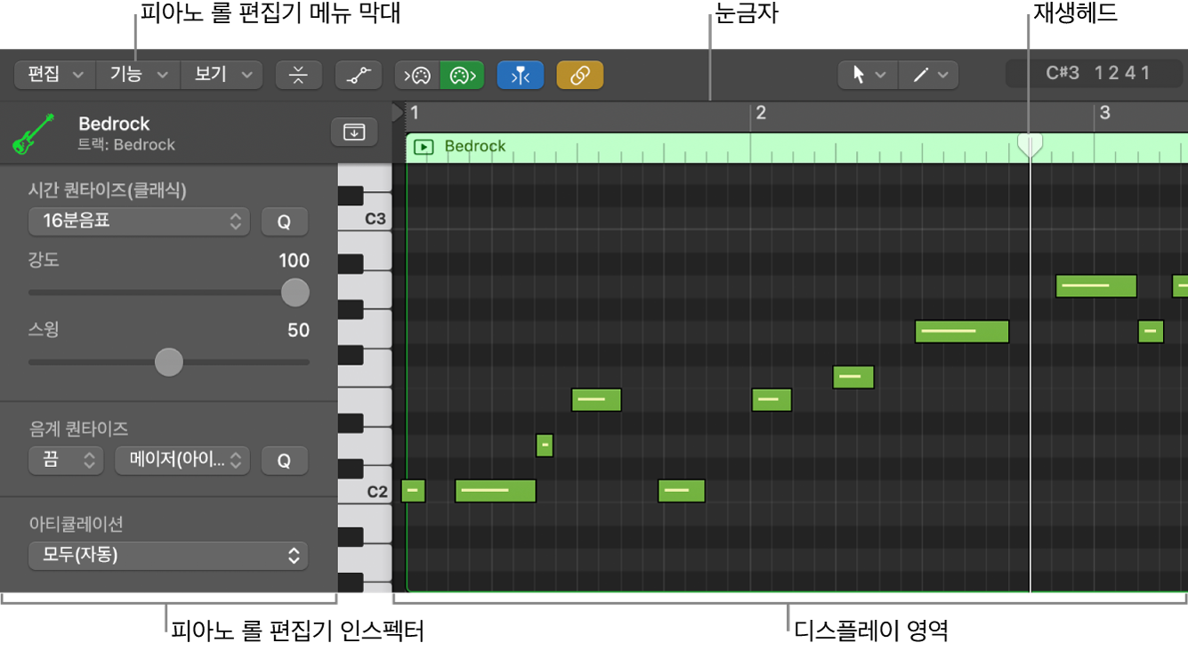 그림. 피아노 롤 편집기.