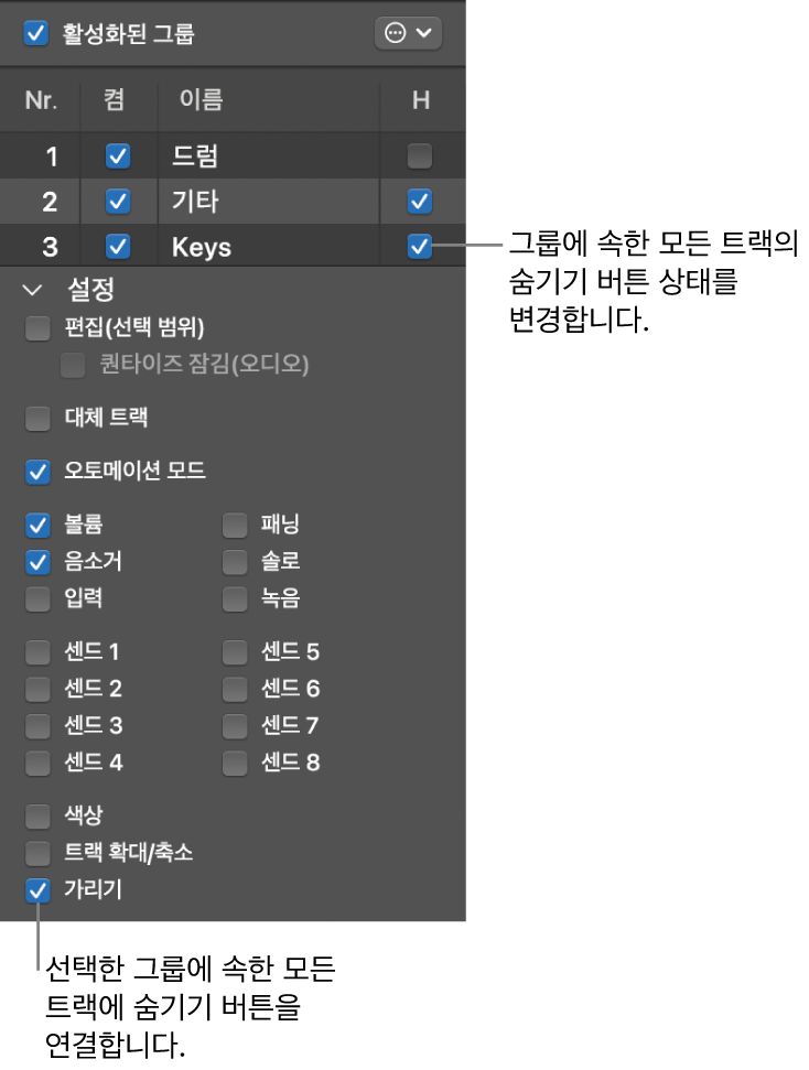 그룹 인스펙터.