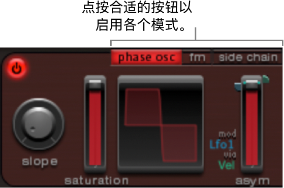 图。振荡器 1 模式按钮。