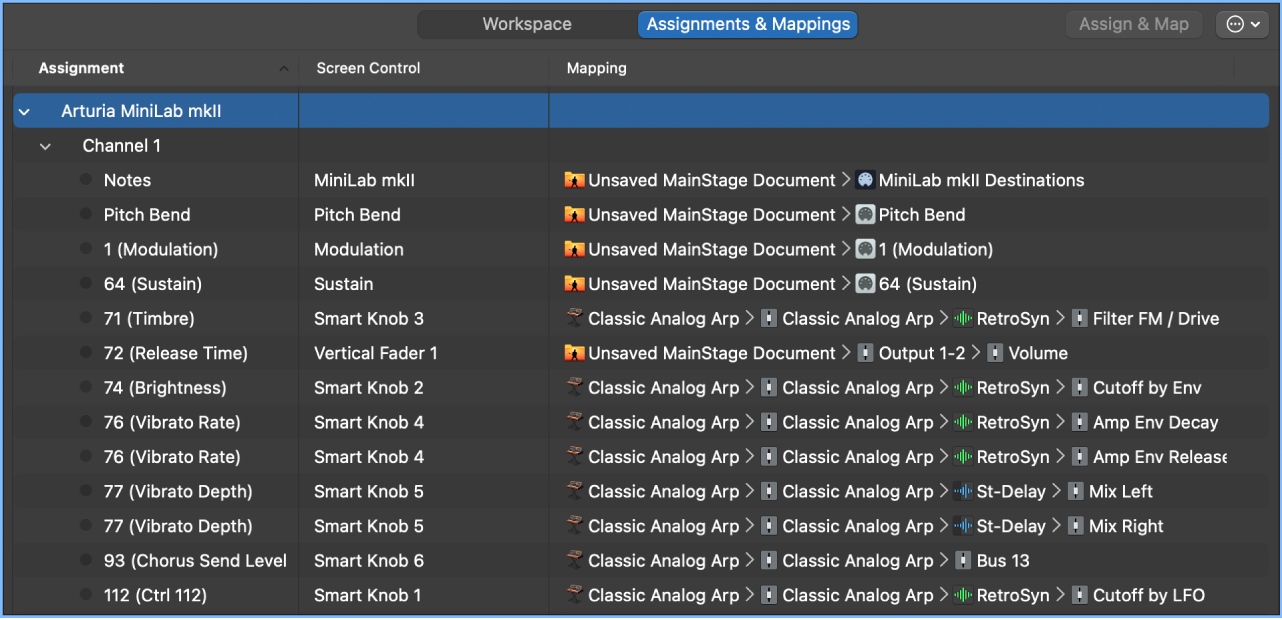 Bereich „Zuweisungen & Mappings“