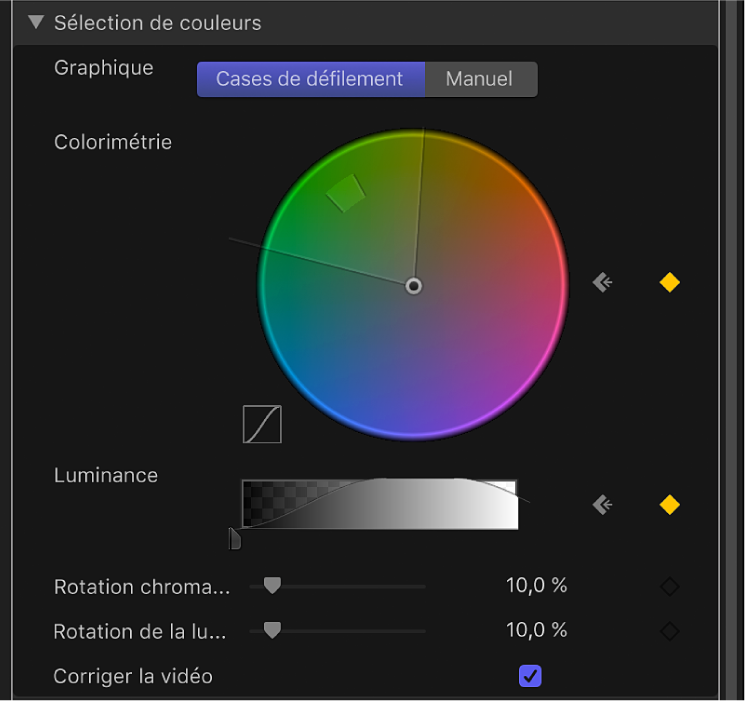 Commandes avancées du filtre « Incrustateur de fond vert »