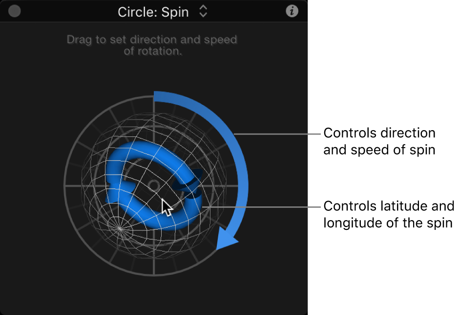 HUD。「スピン」コントロールが表示されています