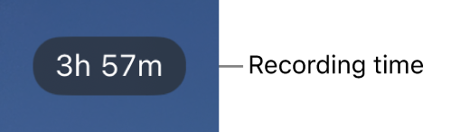 Ein Kameradisplay zeigt die verbleibende Aufnahmezeit an.