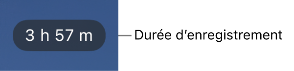 Un écran de caméra montrant le temps d’enregistrement restant.