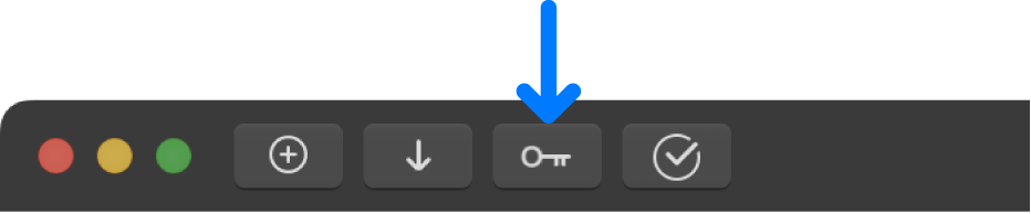 The Keywords button in the toolbar