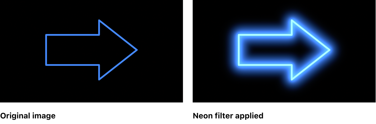 Canvas mit dem Effekt des Filters „Neon“