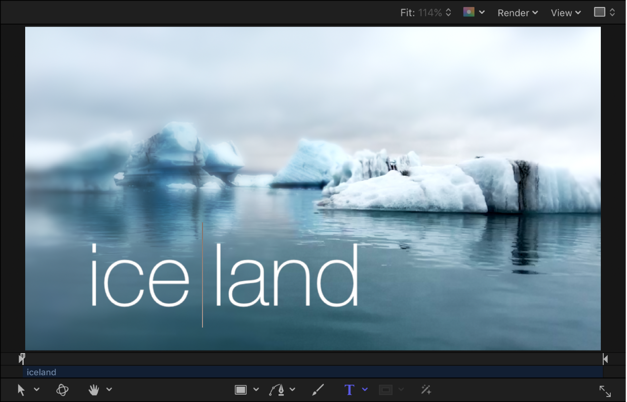 Canvas showing text being kerned