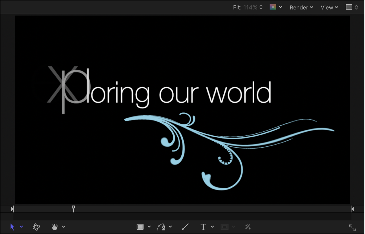 Canvas showing Sequence Text behavior with scale setting adjusted