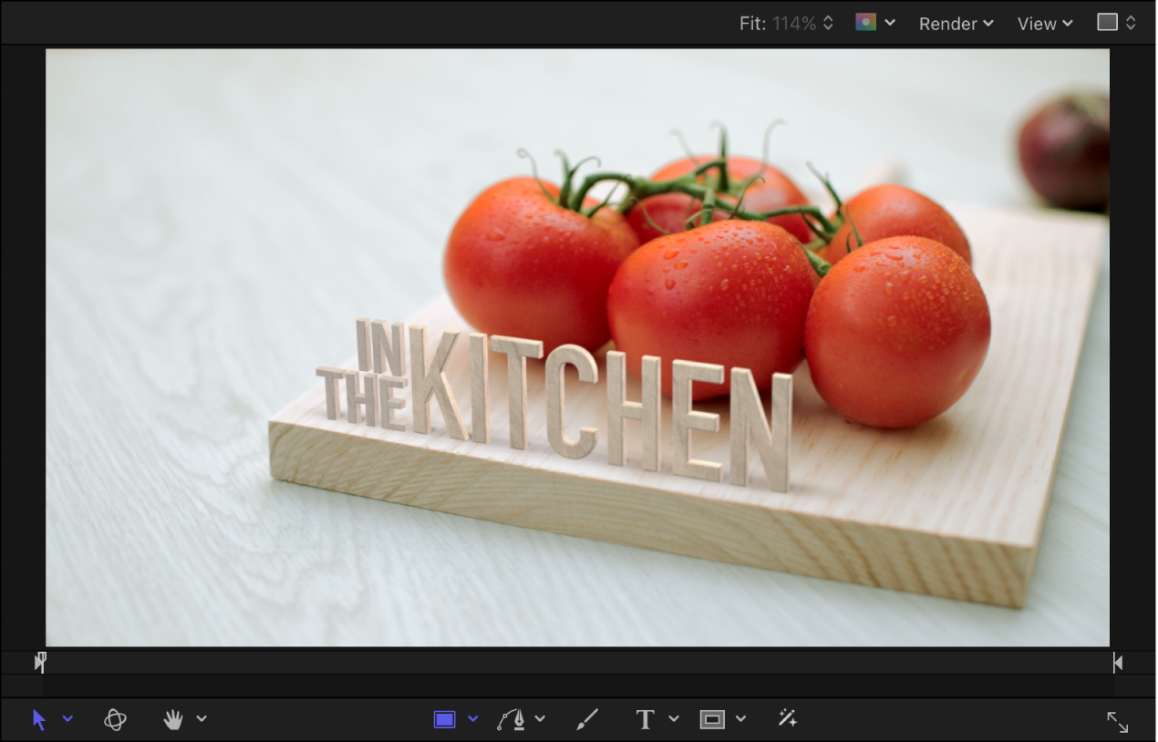 Canvas showing example of 3D text