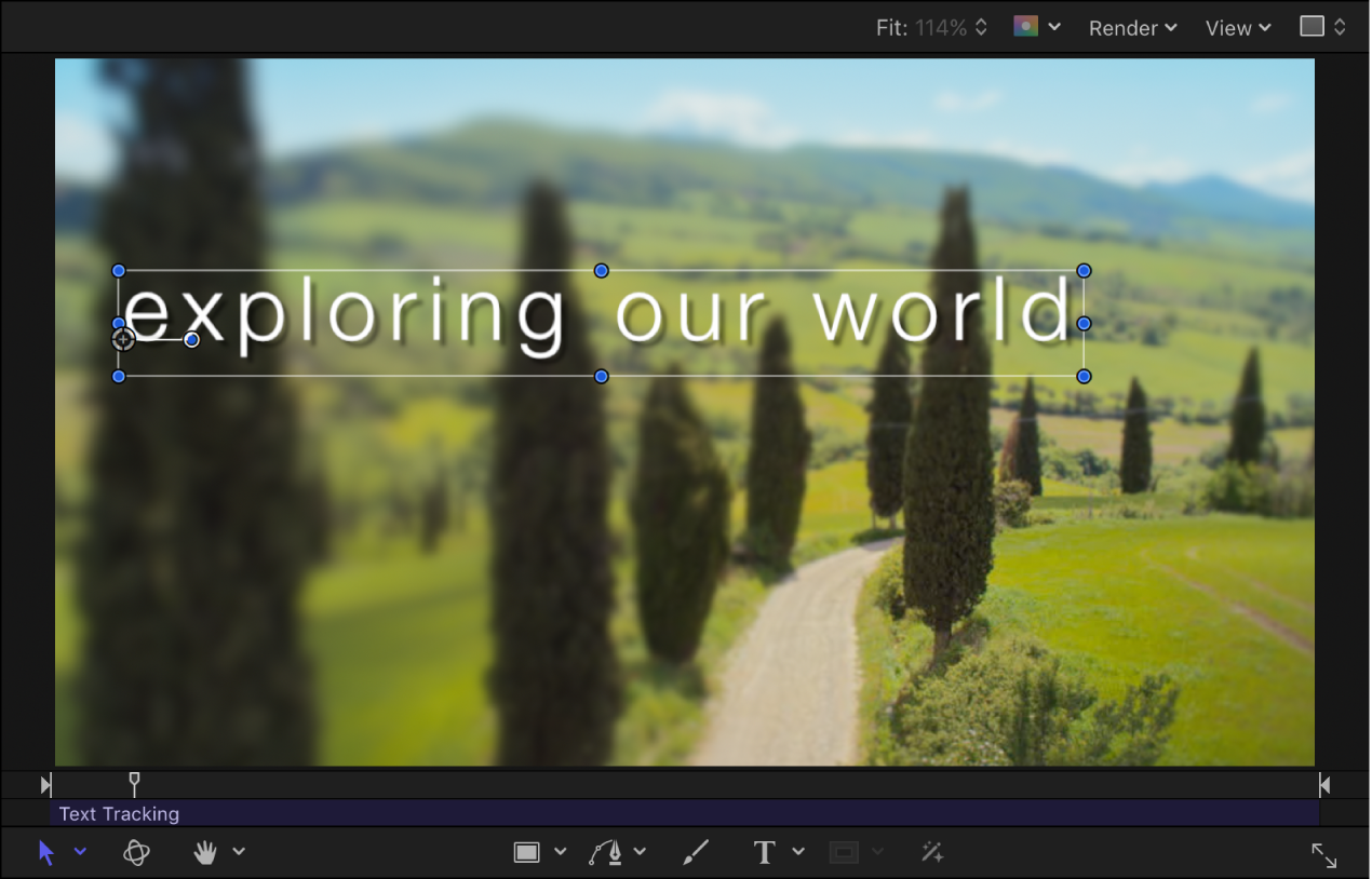 Canvas showing a text tracking rate of 11%
