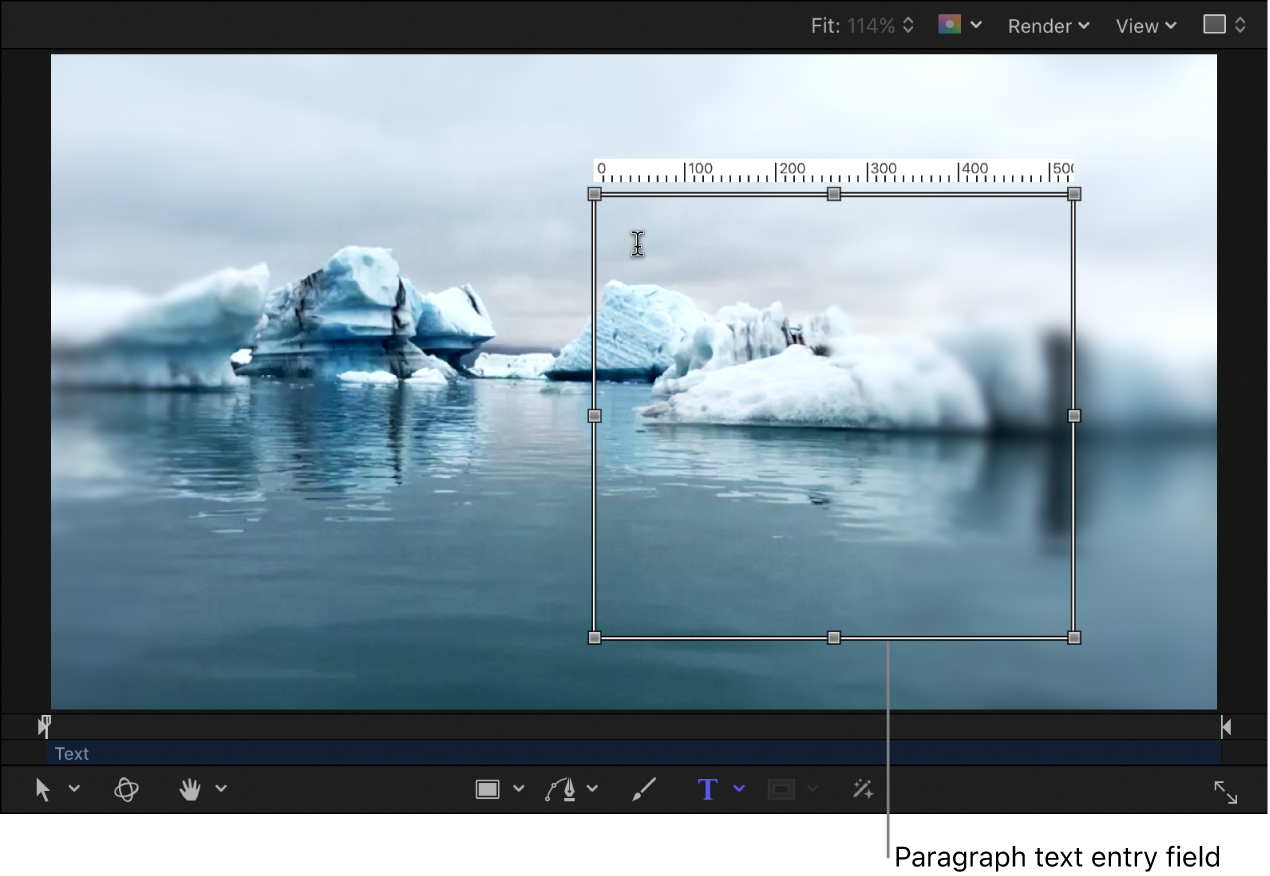Lienzo y campo de entrada de texto de párrafo