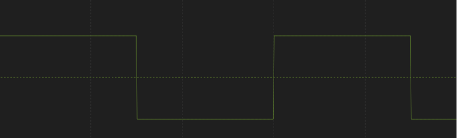 물결 모양이 정사각형으로 설정된 진동 동작