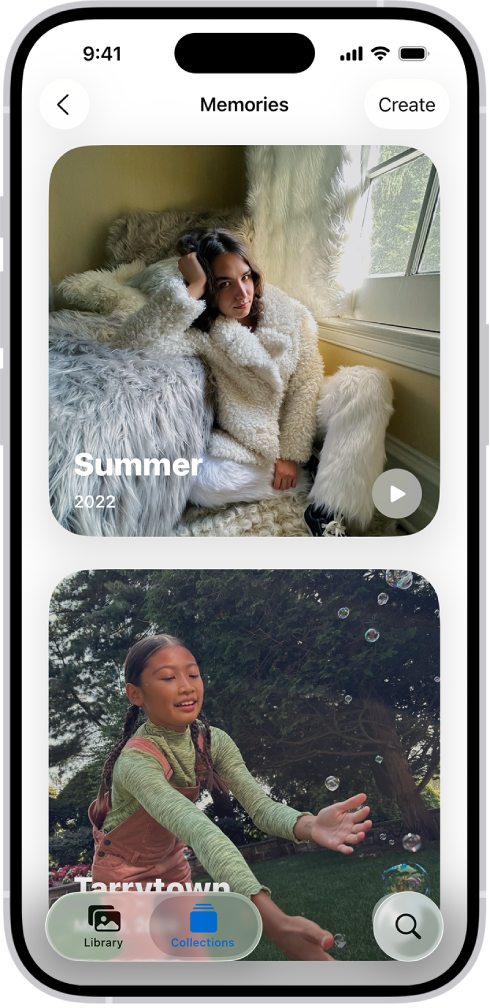 La app Fotos está abierta en la colección Recuerdos.