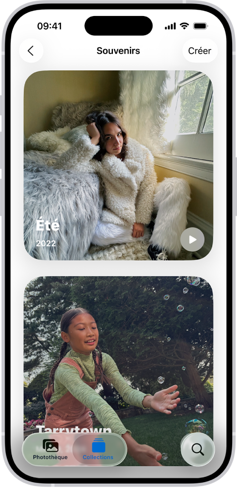 L’app Photos est ouverte sur la collection Souvenirs.