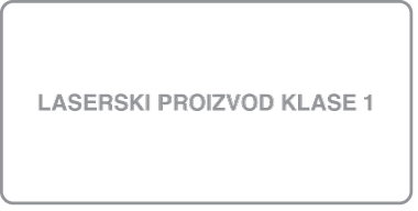 Naljepnica s oznakom “Laserski proizvod klase 1”.