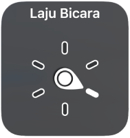 Kontrol rotor dengan jarum yang menunjuk ke pengaturan Laju Bicara.