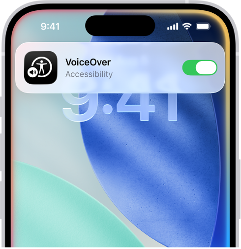Экранның жоғарғы жағында қосылып жатқан реттеу түрінде Siri жауабын көрсетіп тұрған iPhone экраны.
