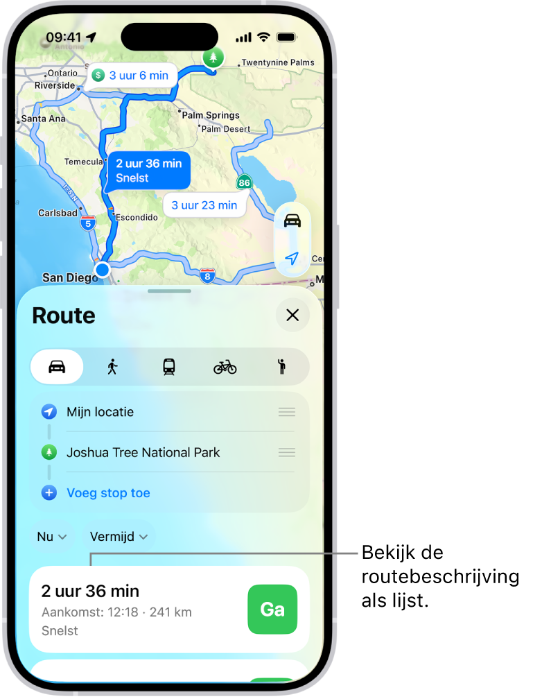 Een kaart met verschillende routes.