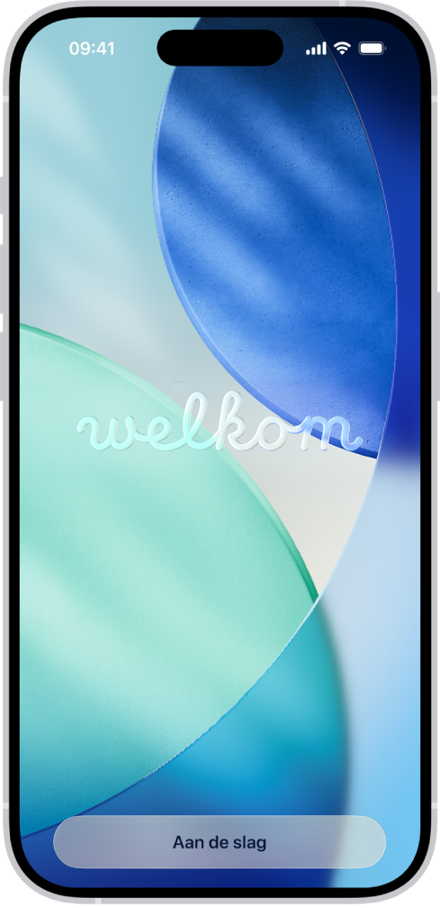 Het welkomstscherm dat verschijnt als je de iPhone voor het eerst configureert.