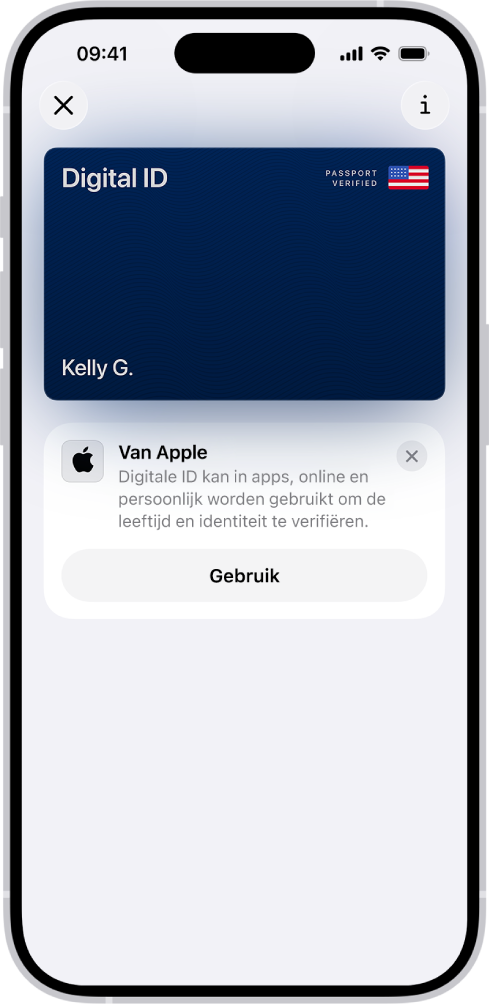 Een digitale ID in de Wallet-app.