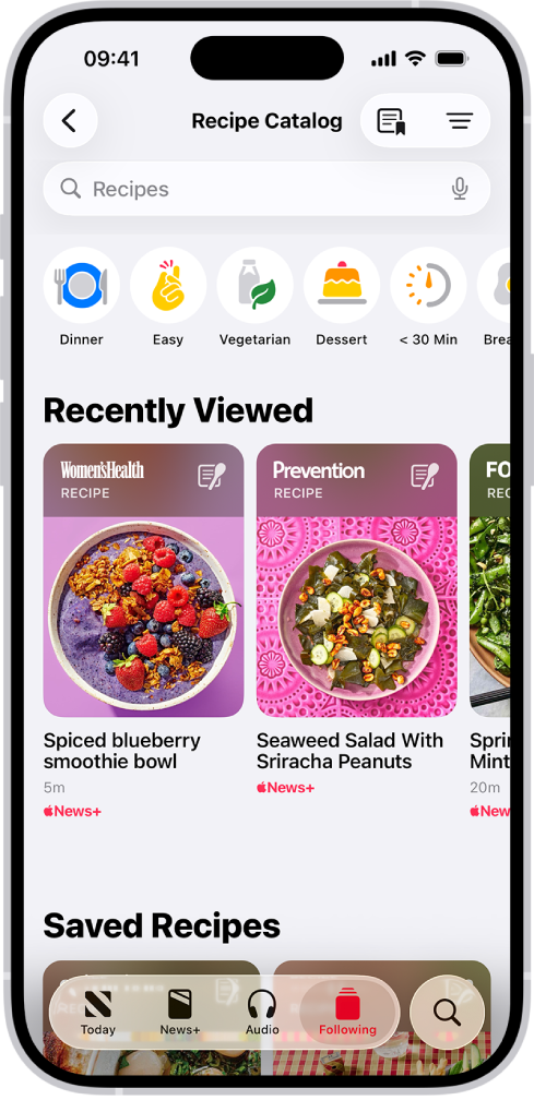 Apple News+’ta Recipe Catalog.