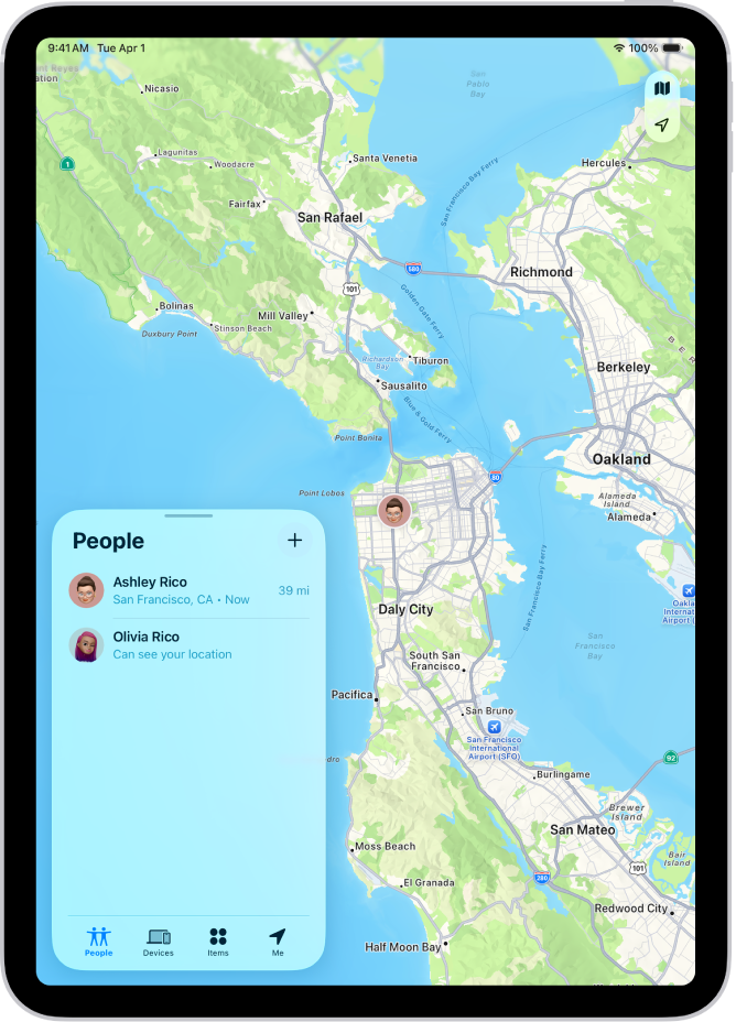 A Find My screen showing a friend’s location