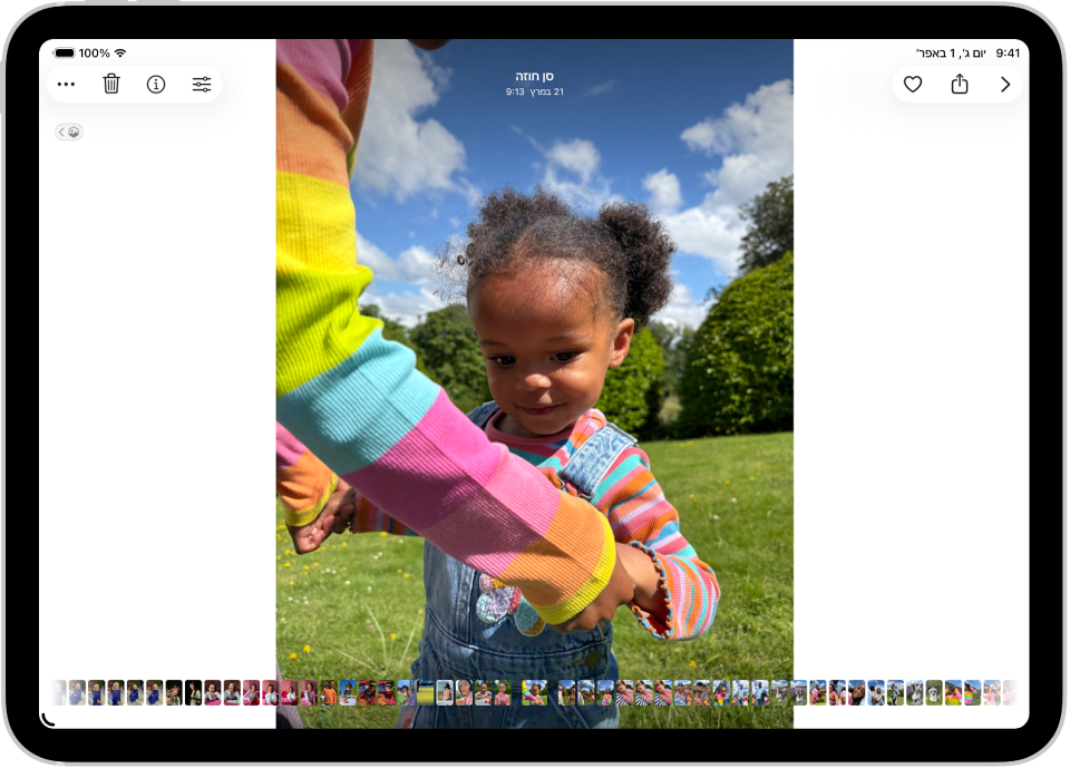 תמונה פתוחה ביישום ״תמונות״ וממלאת את מרכז המסך.