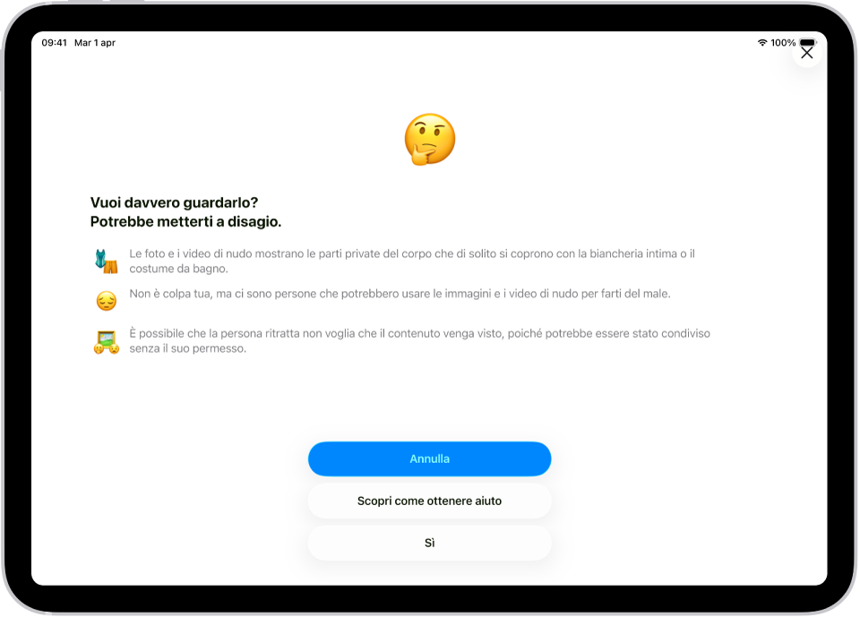 Una schermata di Impostazioni con l’opzione “Sicurezza delle comunicazioni” attiva.