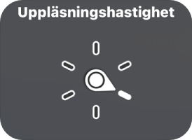 Rotorreglaget som pekar mot inställningen Uppläsningshastighet.