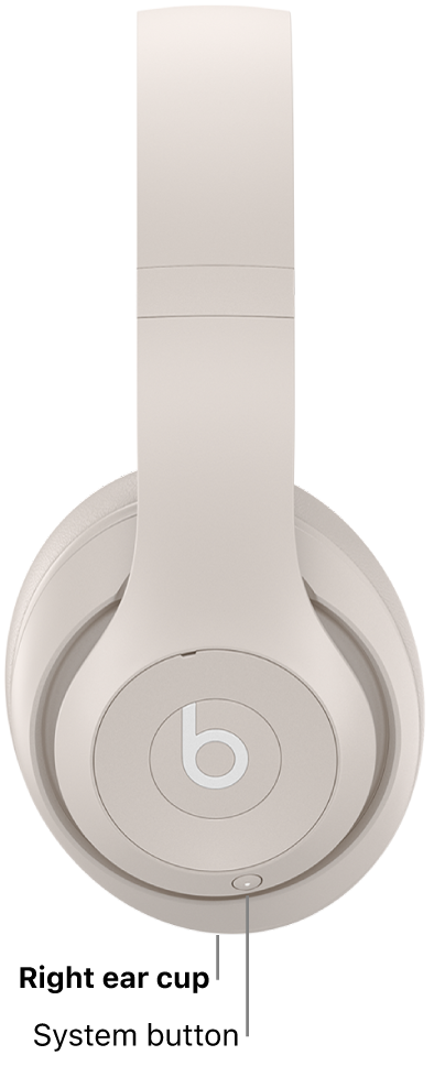 The system button on Beats Studio Pro, located on the right ear cup.