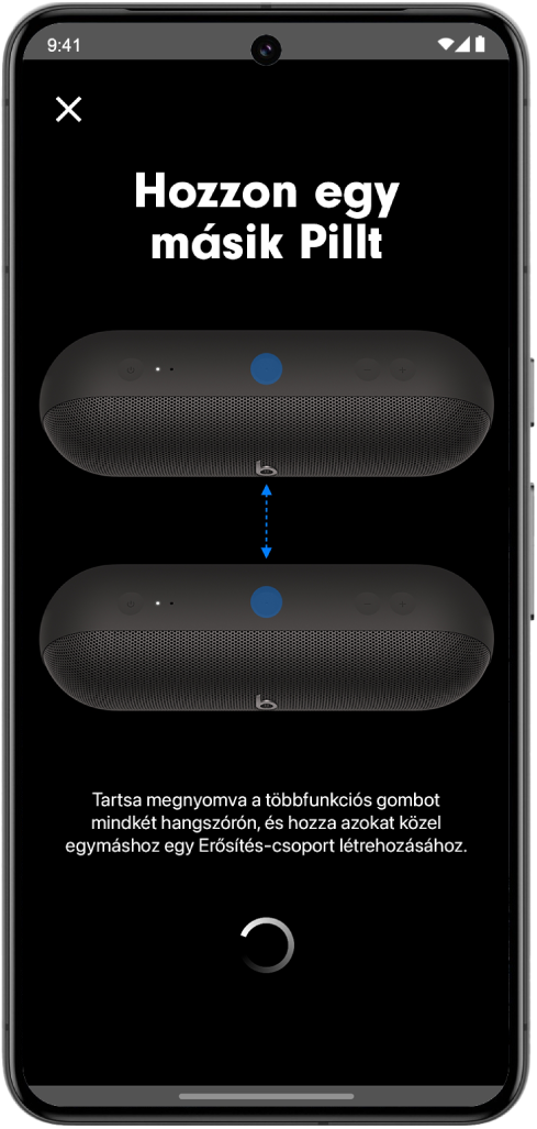 A Beats app „Hozzon egy másik Pillt” képernyője.