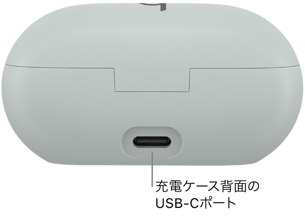 USB-C充電ポートは、Beats Solo Buds充電ケースの背面にあります。