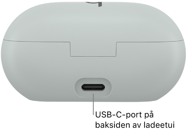 USB-C-ladeport på baksiden av Beats Solo Buds-ladeetuiet.