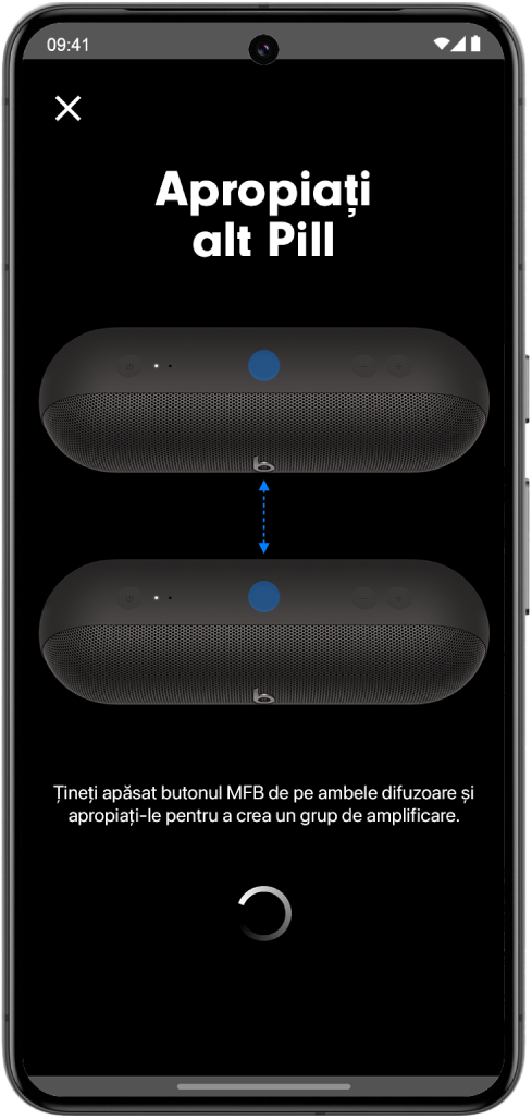 Ecranul „Apropiați alt Pill” din aplicația Beats.
