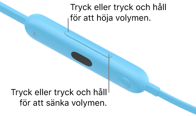 Bild på Beats Flex left vänstra reglagemodul som visar volymknappen.