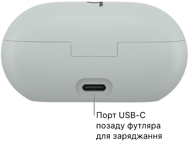 Порт USB‑C для заряджання позаду футляра для заряджання Beats Solo Buds.