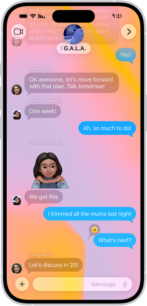 محادثة رسائل تظهر بها خلفية.