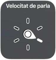 Control del rotor amb la punta assenyalant la configuració de “Velocitat de parla”.