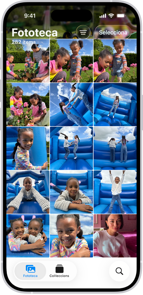 La pantalla de la fototeca a l’app Fotos.