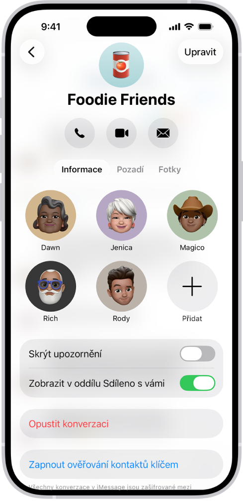 Podrobnosti o skupinové konverzaci