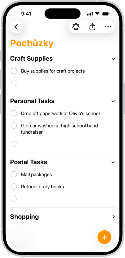 Seznam v aplikaci Připomínky s připomínkami automaticky roztříděnými do kategorií