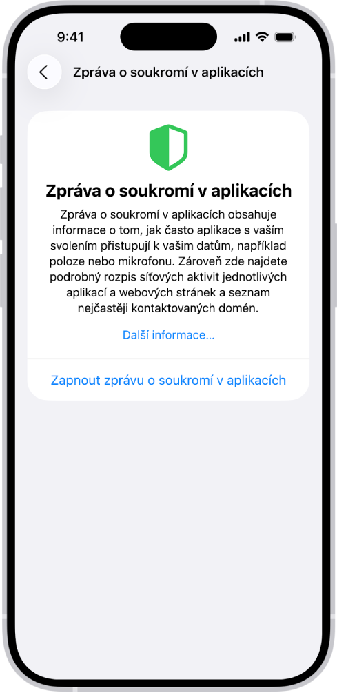 Zpráva o ochraně osobních údajů aplikací obsahující informace o aplikacích v kategorii Přístup k datům a senzorům a informace o aplikacích v kategorii Aktivita v síti aplikací.
