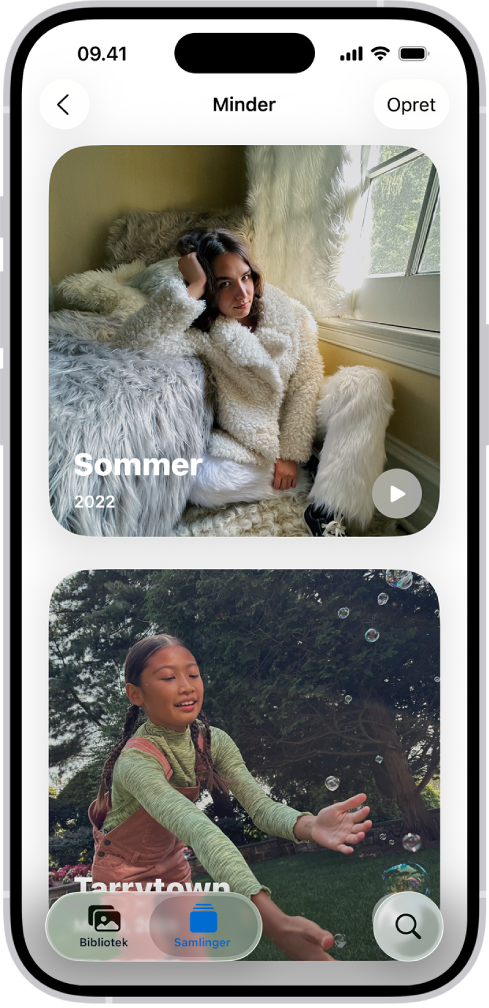 Appen Fotos er åben med samlingen Minder.