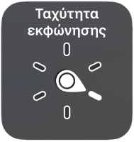 Το στοιχείο ελέγχου ρότορα με το καντράν στραμμένο στη ρύθμιση «Ταχύτητα εκφώνησης».