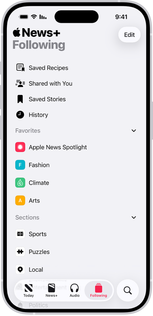 ערוצים ונושאים במעקב.