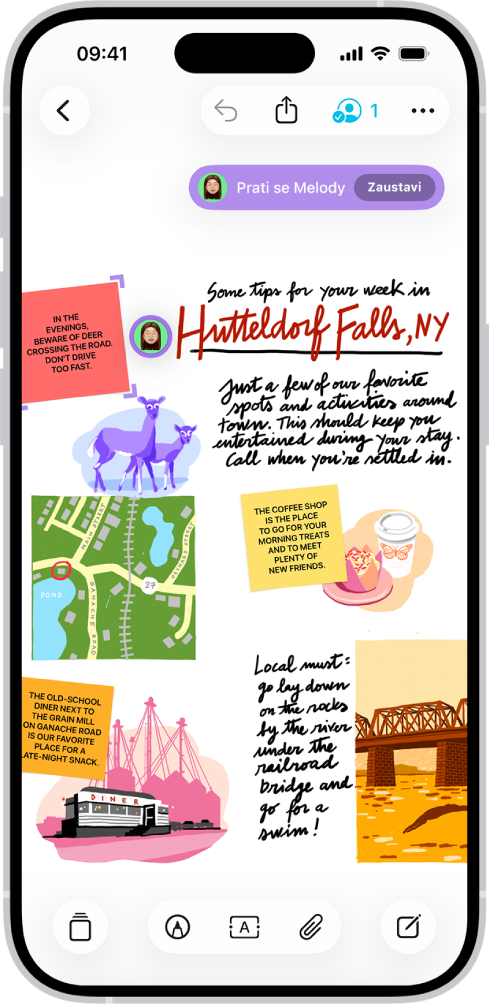 Netko prati ploču aplikacije Freeform druge osobe.