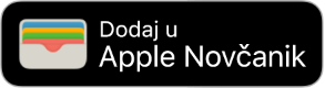 Tipka Dodaj u Apple Novčanik.