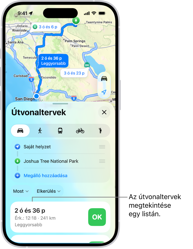 Egy kártya számos különböző választható útvonallal.