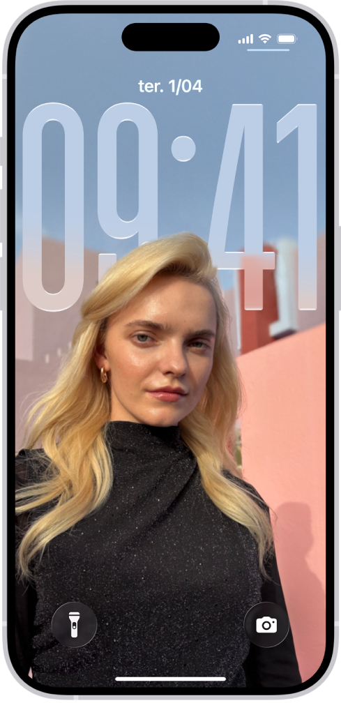 O ecrã bloqueado do iPhone.