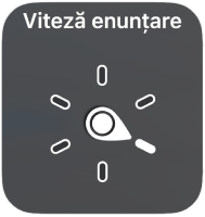 Controlul rotor cu discul îndreptat către configurarea Viteză enunțare.